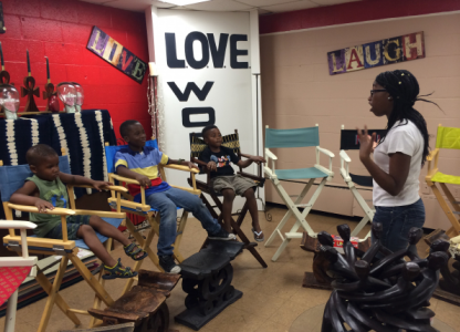 Three children in the klp classroom being reminded to demonstrate good behavior